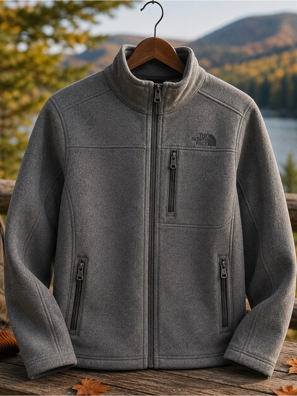The North Face Boys XL 18/20 Gray Full Zip Sweater Fleece Jacket